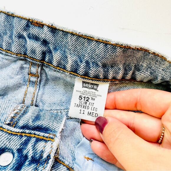 VINTAGE LEVIS Revolve Blue Medium Wash CutOffs Denim Jean Short Shorts 28 - Picture 3 of 8